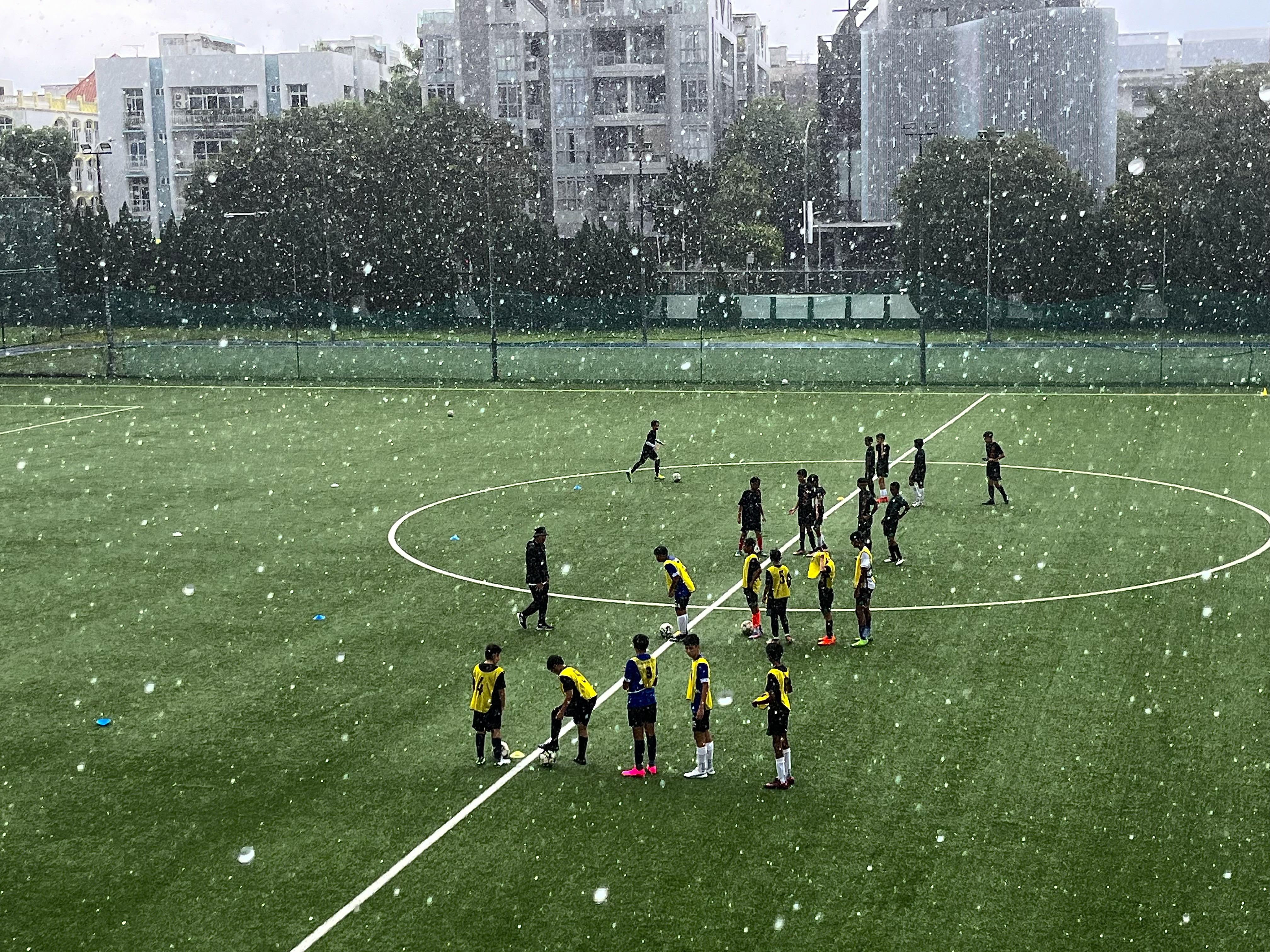 rainy football